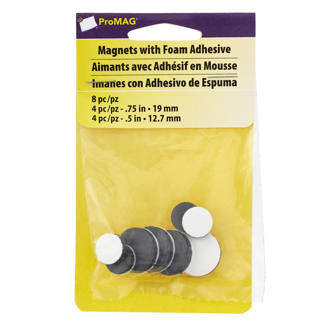 Pro MAG&#xAE; Round Magnets with Foam Adhesive